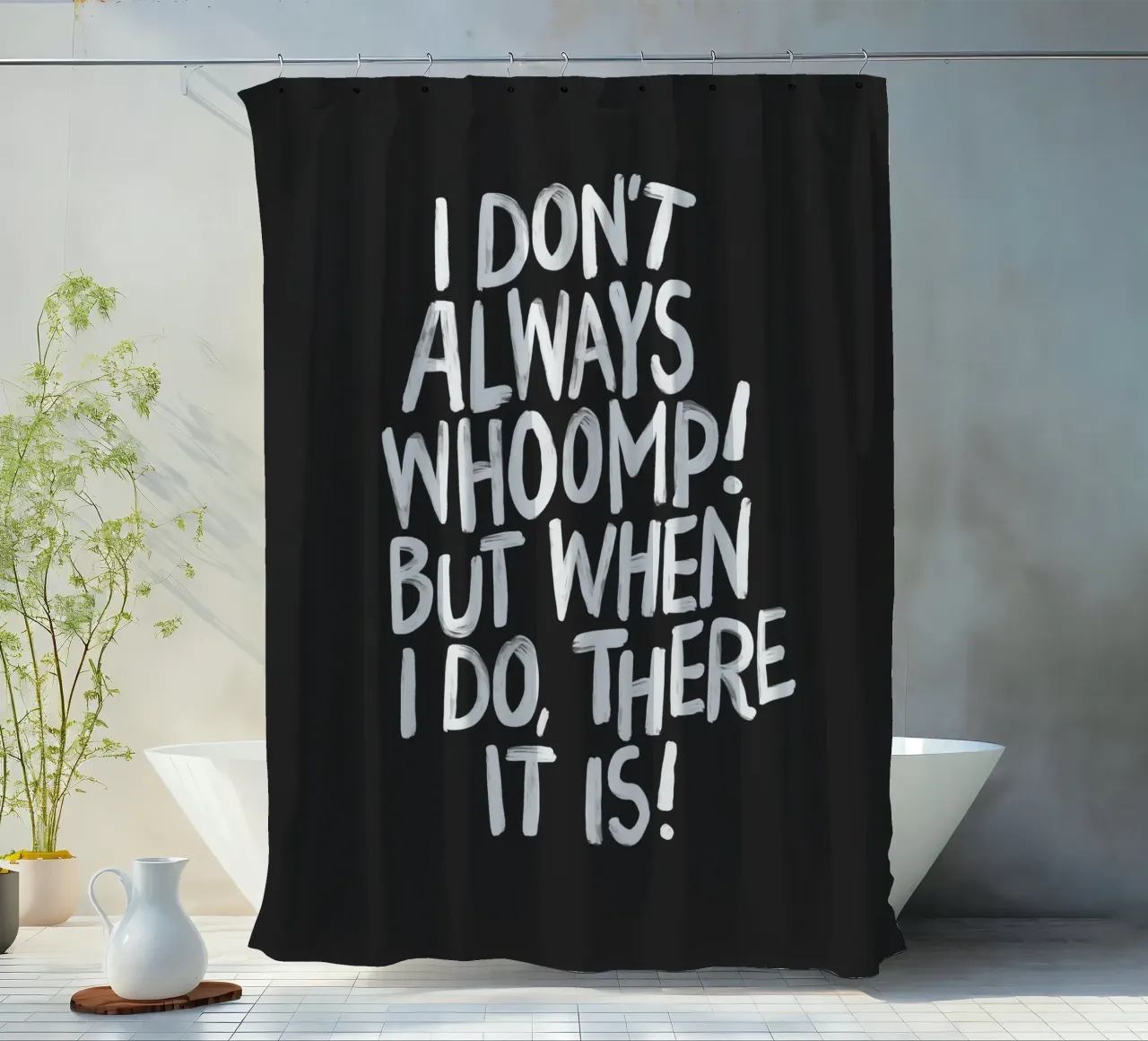 Je ne fais pas toujours de Whoomp, mais quand je le fais, c'est de la typographie. rideau de douche de THE MOTIVATED TYPE