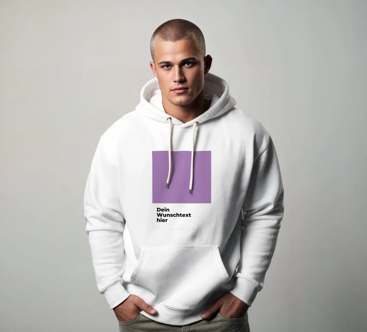Wunschtext - geometrisch lila felpa con cappuccio da WORTSPIEL