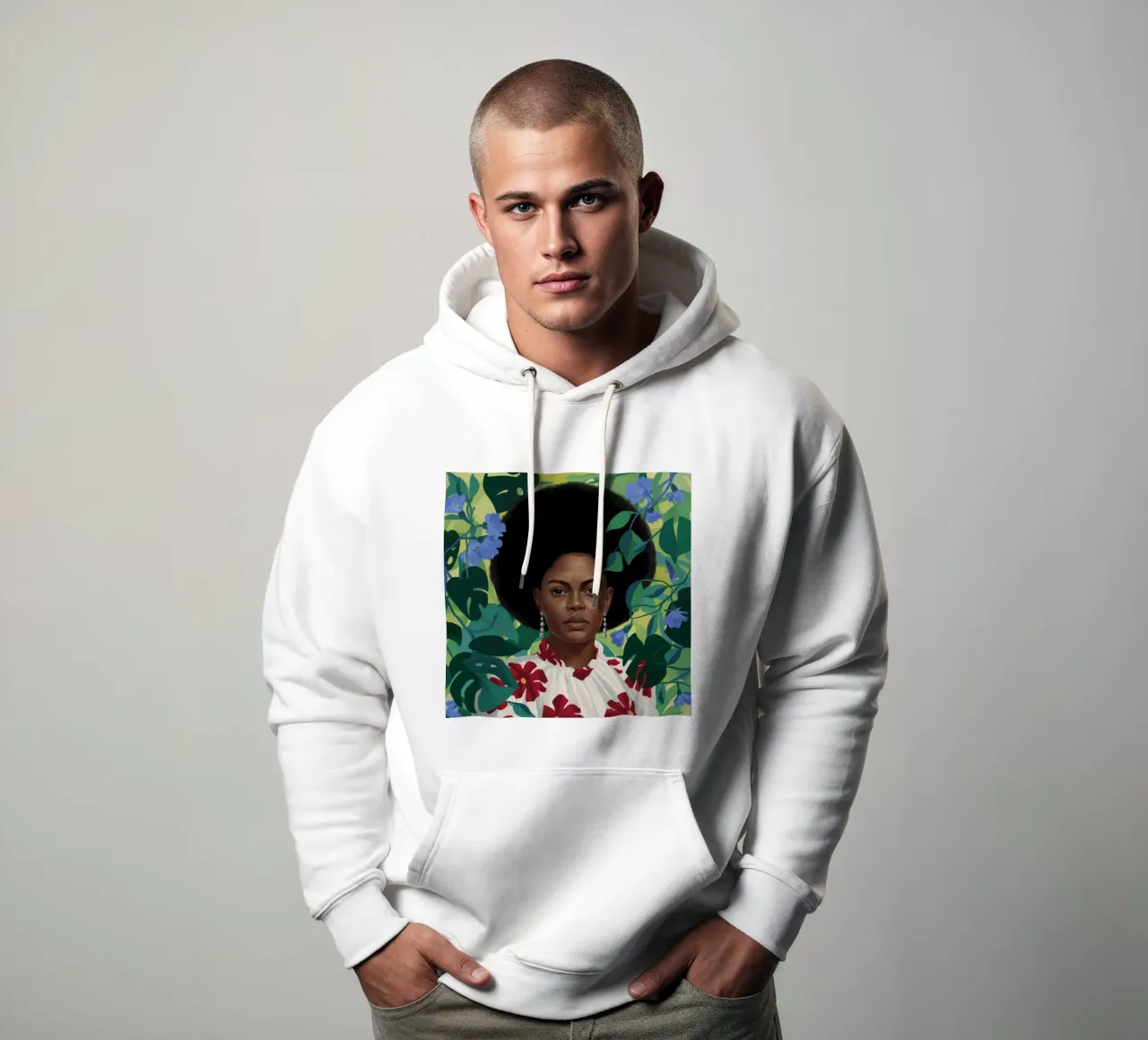 Maestà floreale afro felpa con cappuccio da Aether Brush