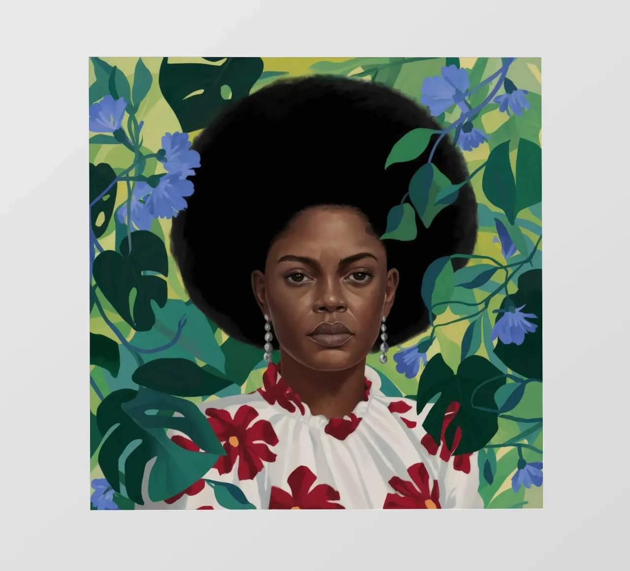 Maestà floreale afro telo in pvc da Aether Brush