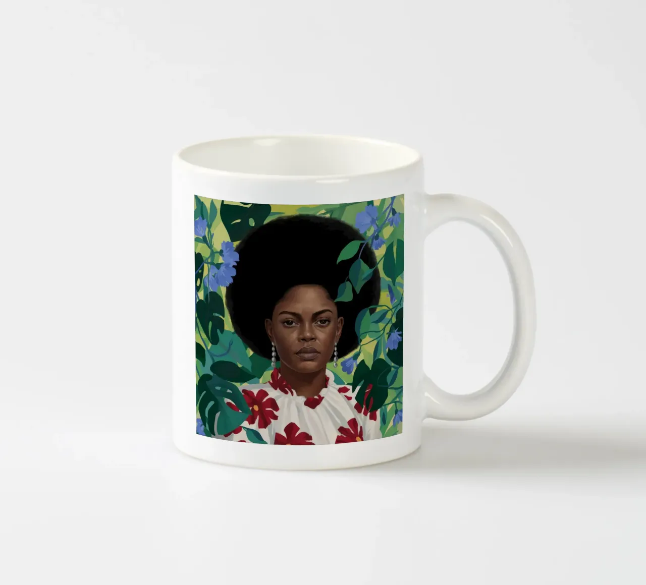 Maestà floreale afro tazza in ceramica da Aether Brush
