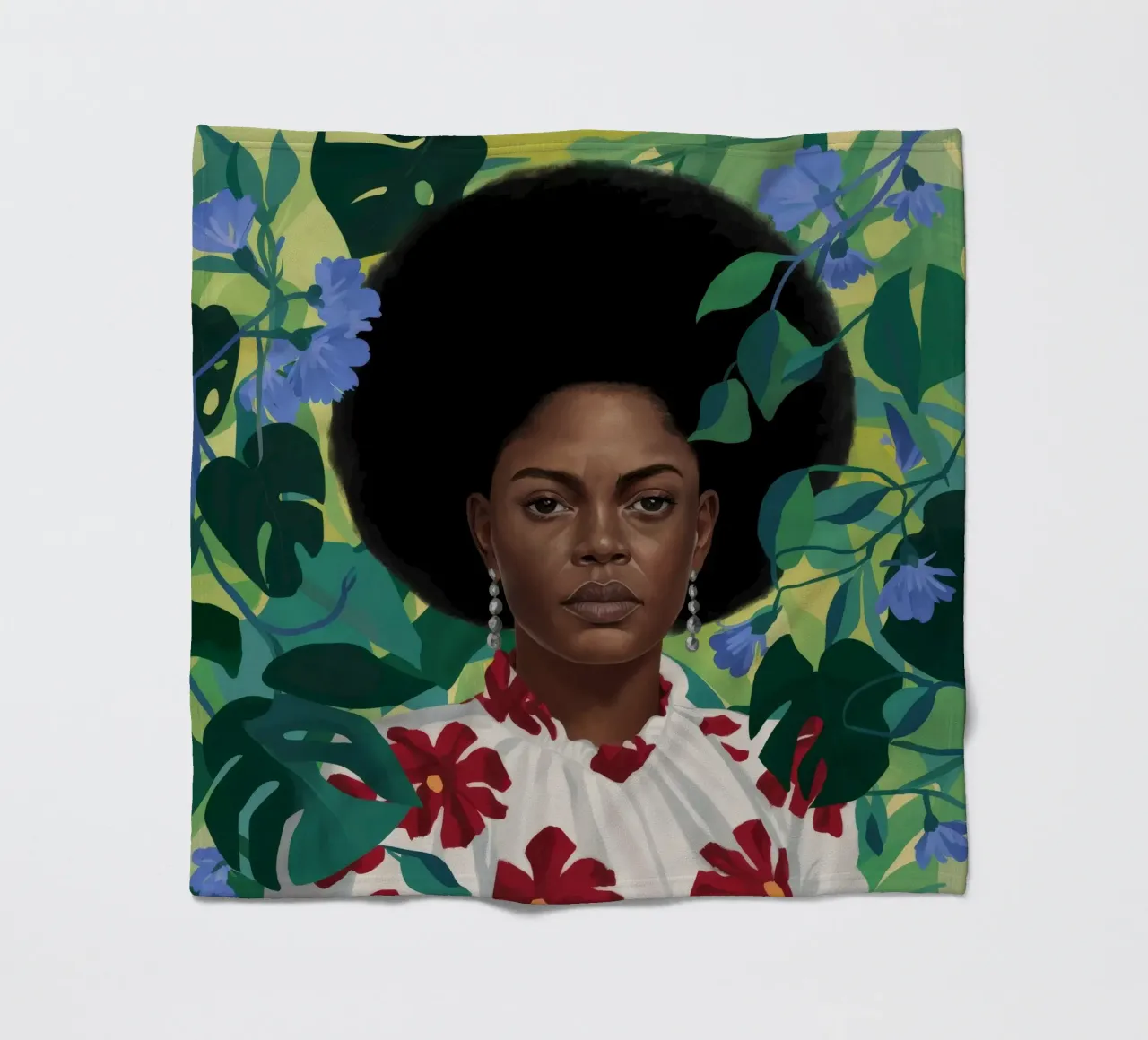 Majestad floral afro manta de franela de Aether Brush