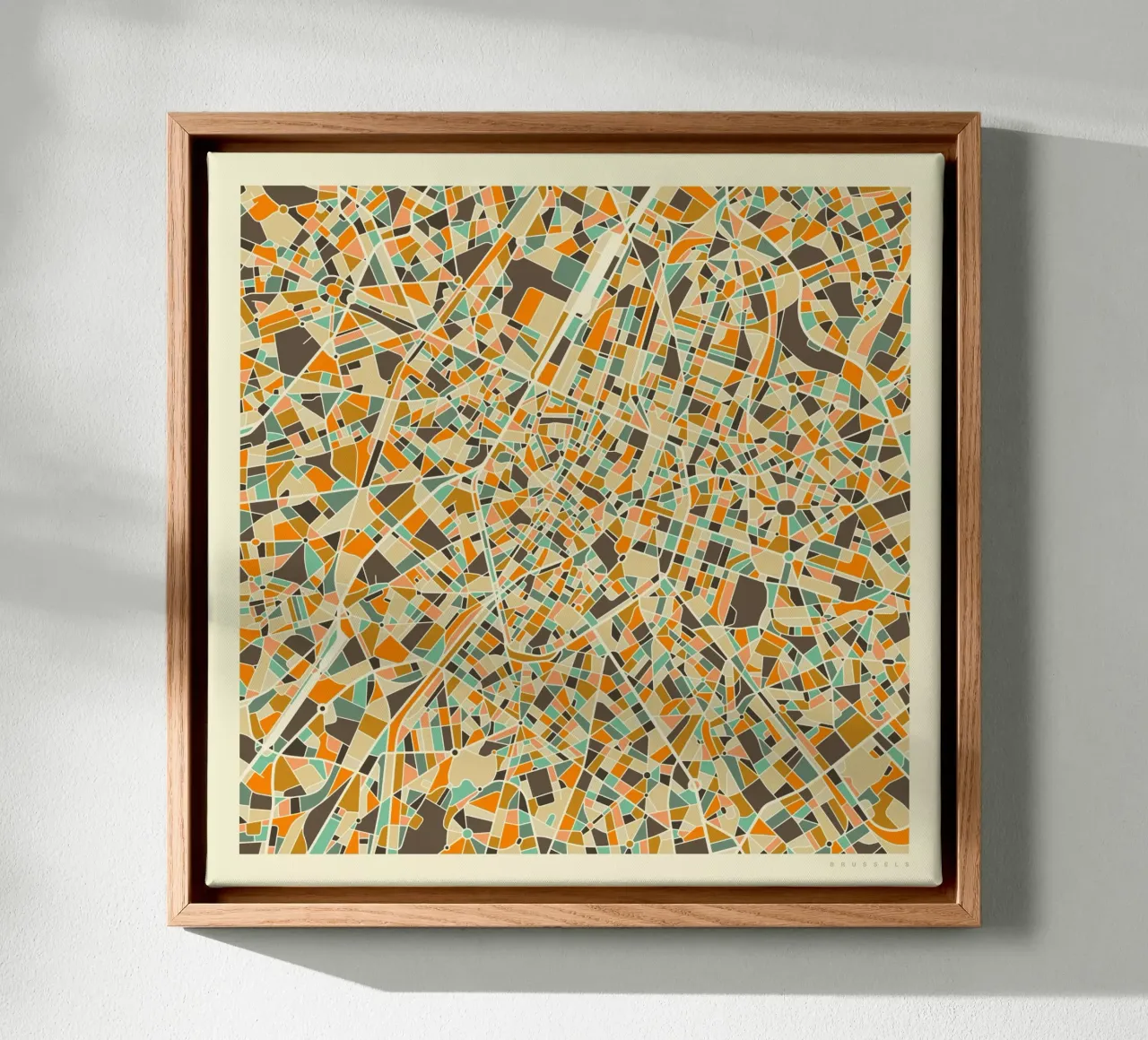 Brussels Map canvas by Jazzberry Blue