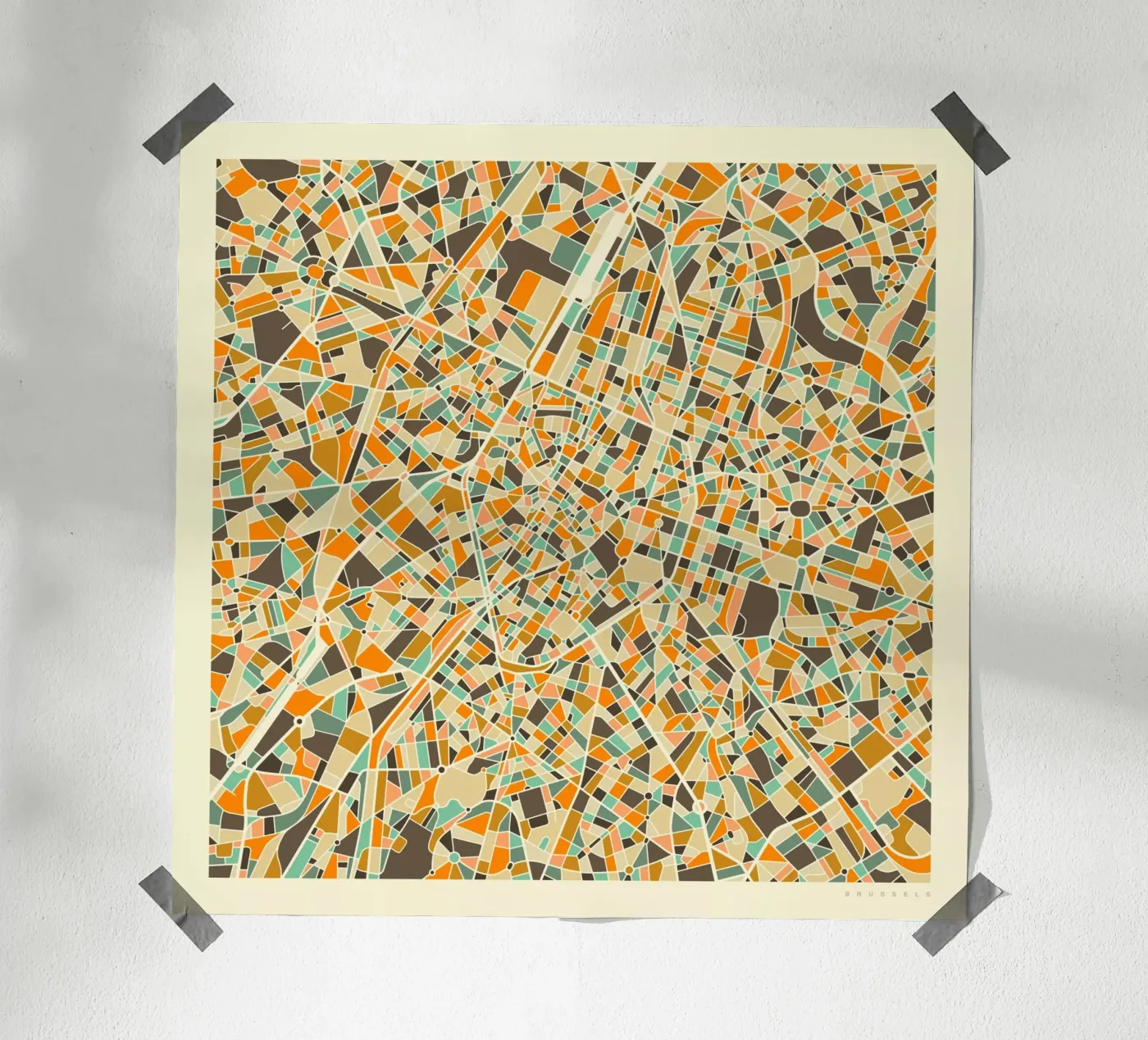 Brussels Map Poster von Jazzberry Blue