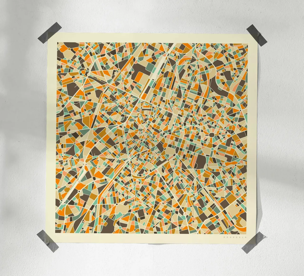 Brüssel Karte Poster von Jazzberry Blue