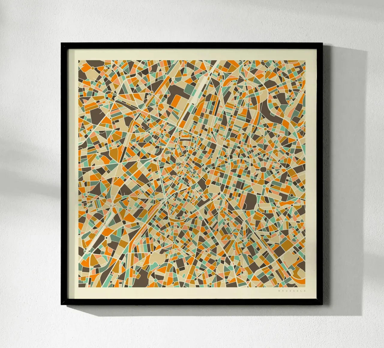 Brüssel Karte Poster von Jazzberry Blue