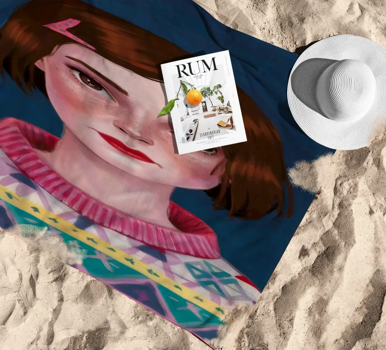 Calore festivo a maglia telo mare da Aether Brush