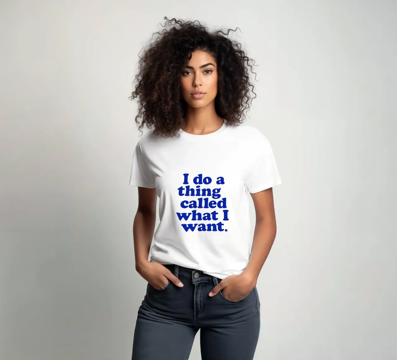 Stampa tipografica di I Do a Thing Called What I Want Rosa Blu t-shirt da THE MOTIVATED TYPE