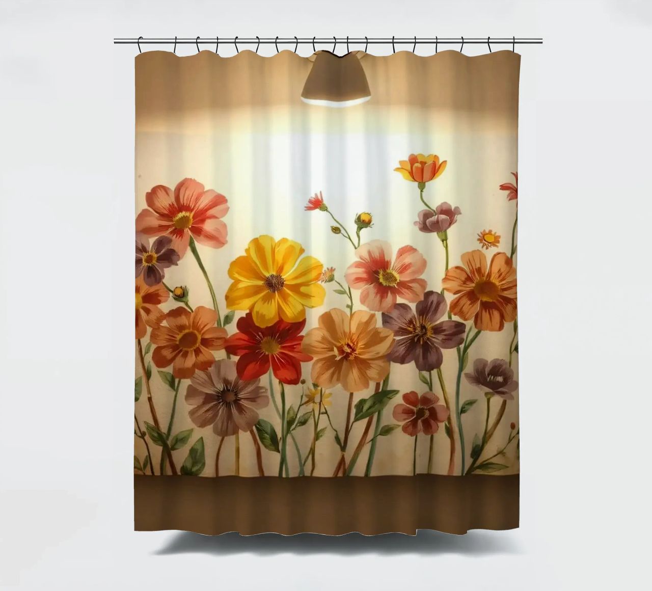 Lebendige florale Kunstwerke an einer Wand Duschvorhang von DesignDoodle
