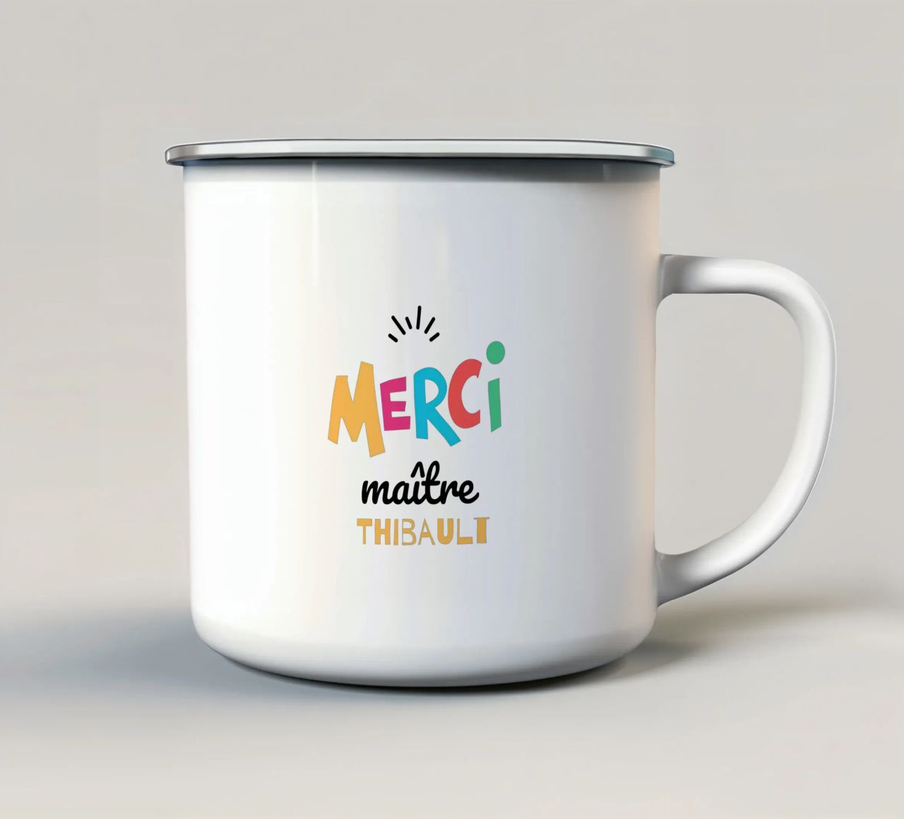Merci Maître(sse) - Modèle coloré tazza in smalto da Idées & Création