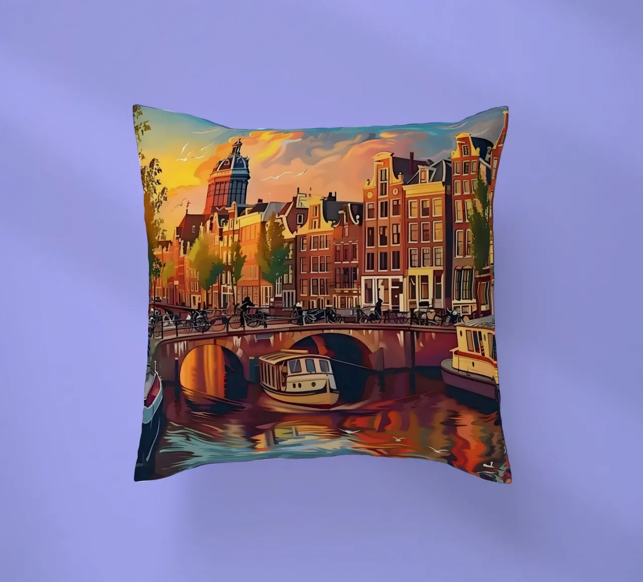 Amsterdam Vintage Kunst cuscino da Vintage Travel Art