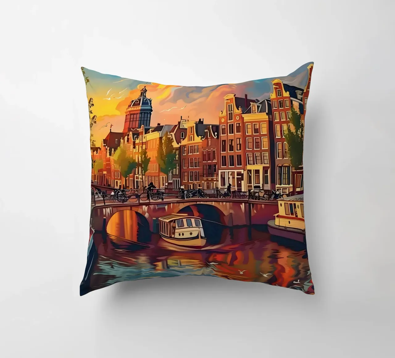 Amsterdam Vintage Kunst cuscino da Vintage Travel Art