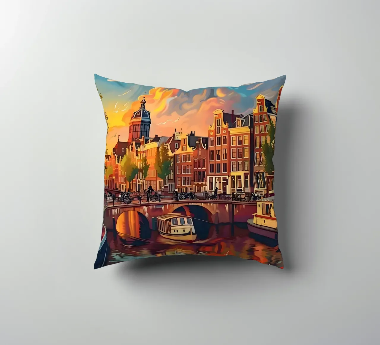 Amsterdam Vintage Kunst cuscino da Vintage Travel Art