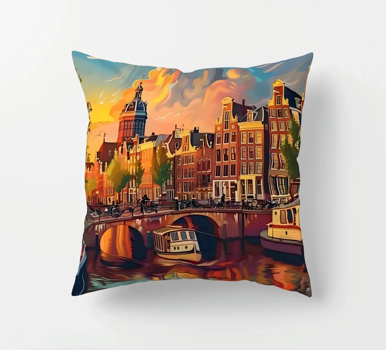 Amsterdam Vintage Kunst cuscino da Vintage Travel Art