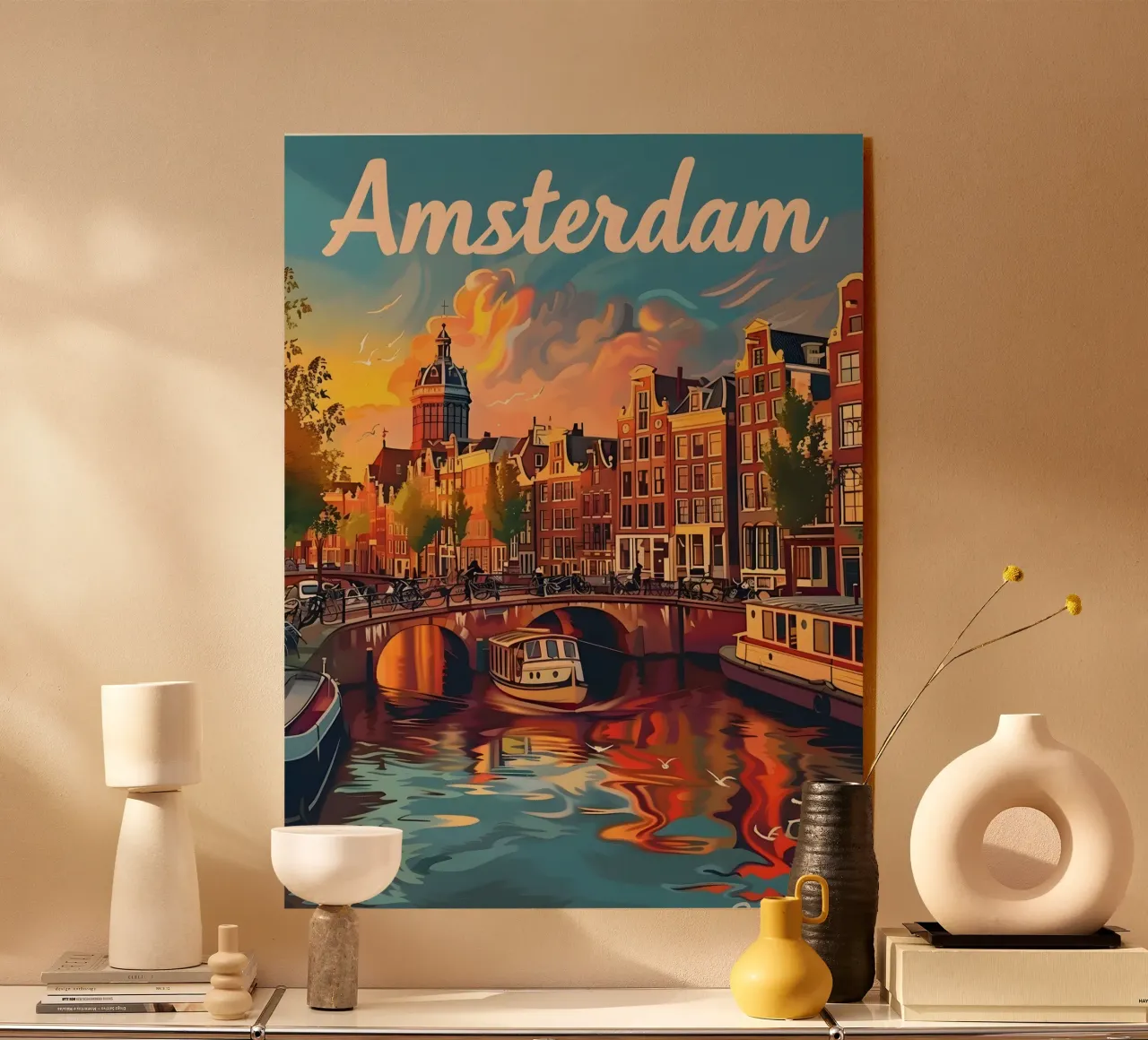 Amsterdam Vintage Kunst metacrilato de Vintage Travel Art