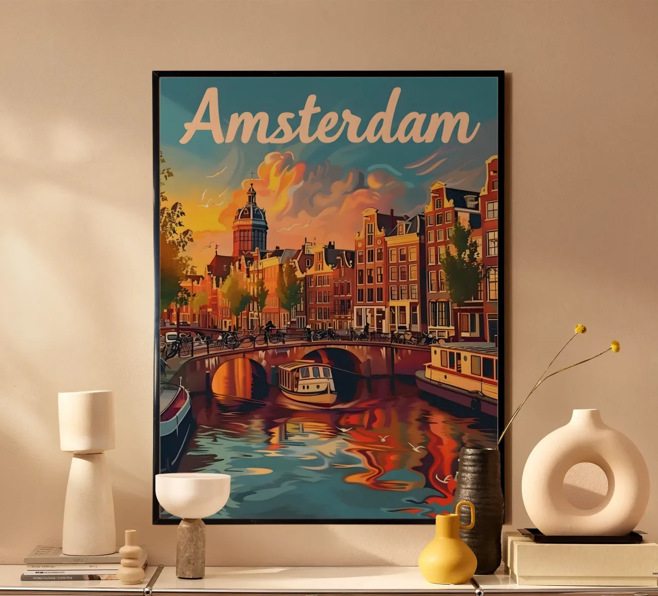 Amsterdam Vintage Kunst poster con telaio in plastica da Vintage Travel Art