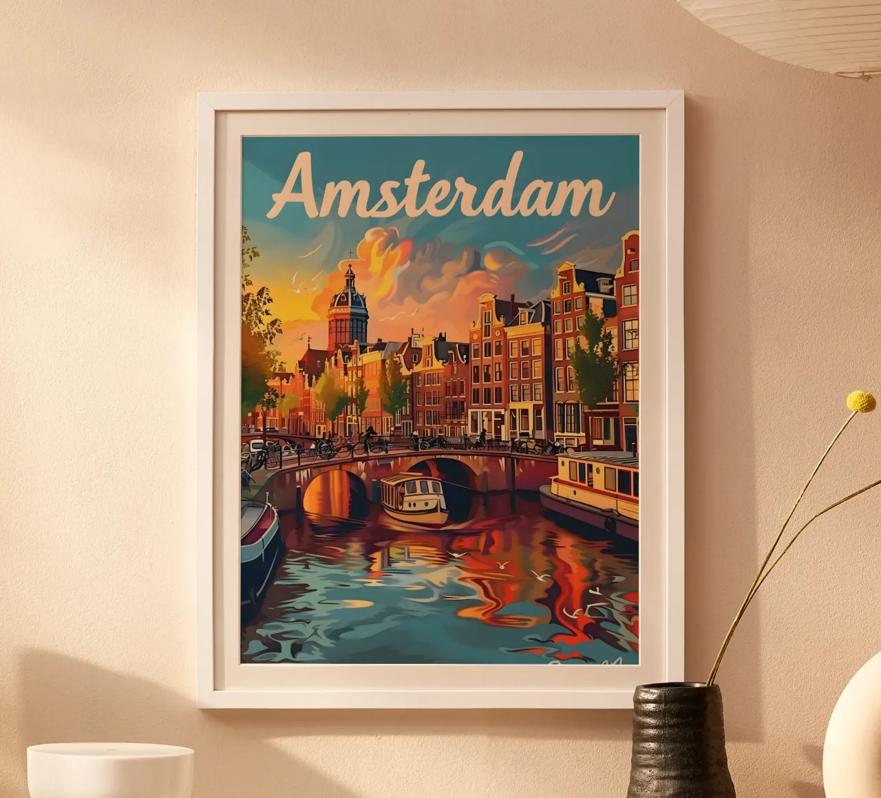 Amsterdam Vintage Kunst poster con telaio in plastica da Vintage Travel Art
