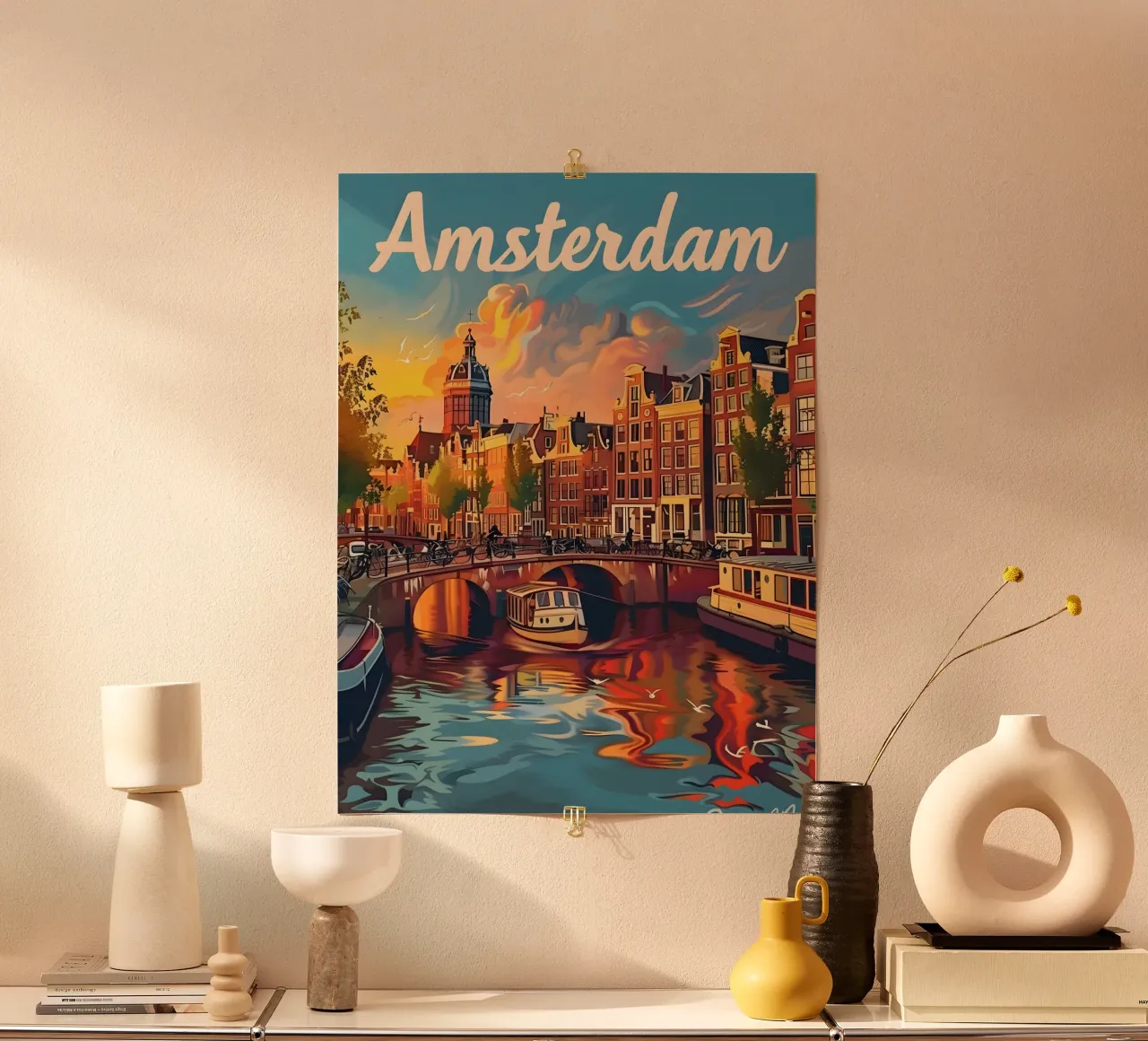 Amsterdam Vintage Kunst poster con telaio in plastica da Vintage Travel Art