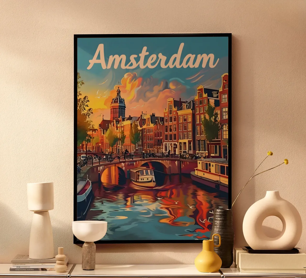 Amsterdam Vintage Kunst poster con telaio in plastica da Vintage Travel Art