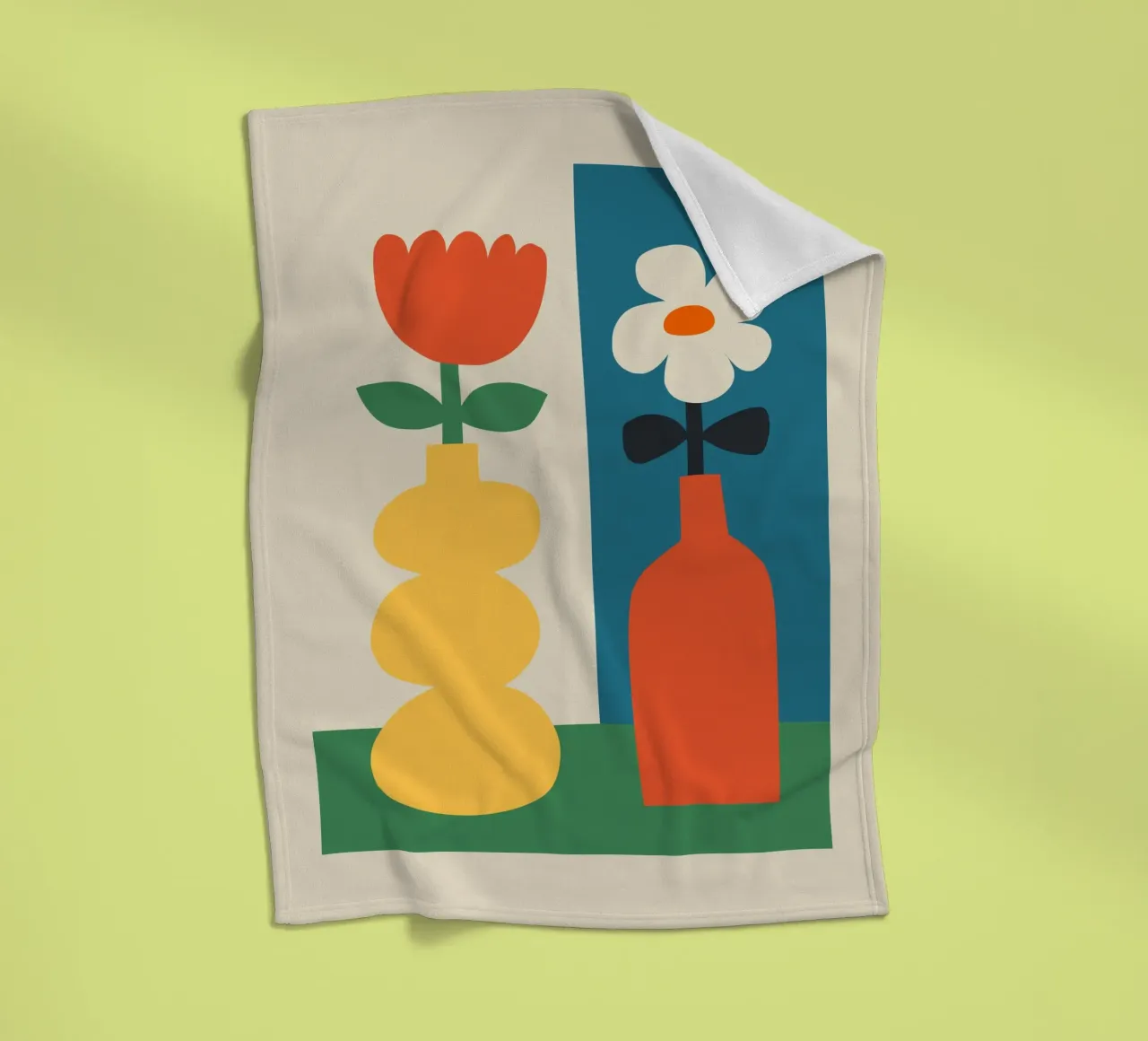 Stampa geometrica moderna Vasi e fiori colorati coperta in pile da THE MOTIVATED TYPE