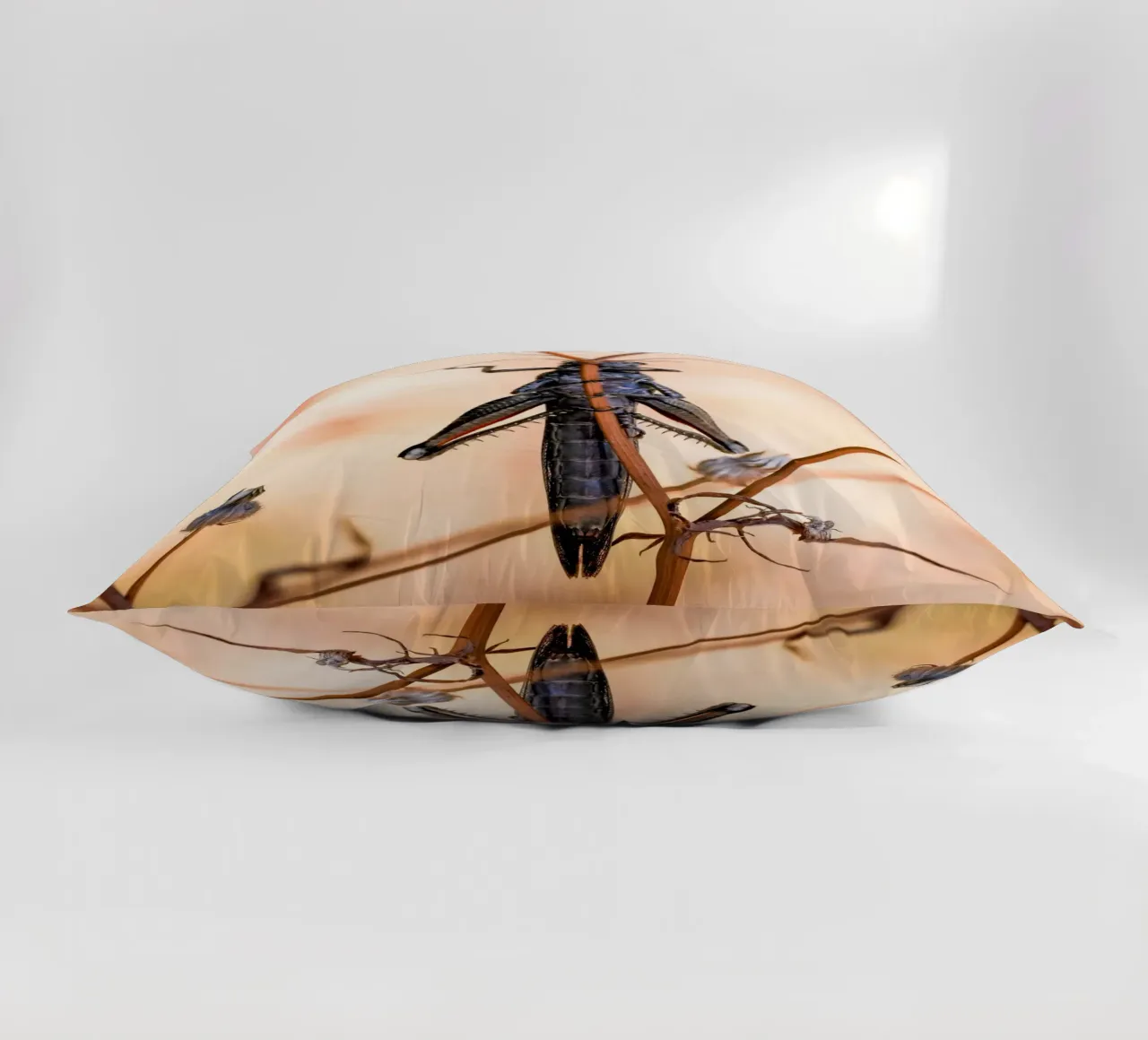 Grasshopper decorative cushion by Tom's Wildlife