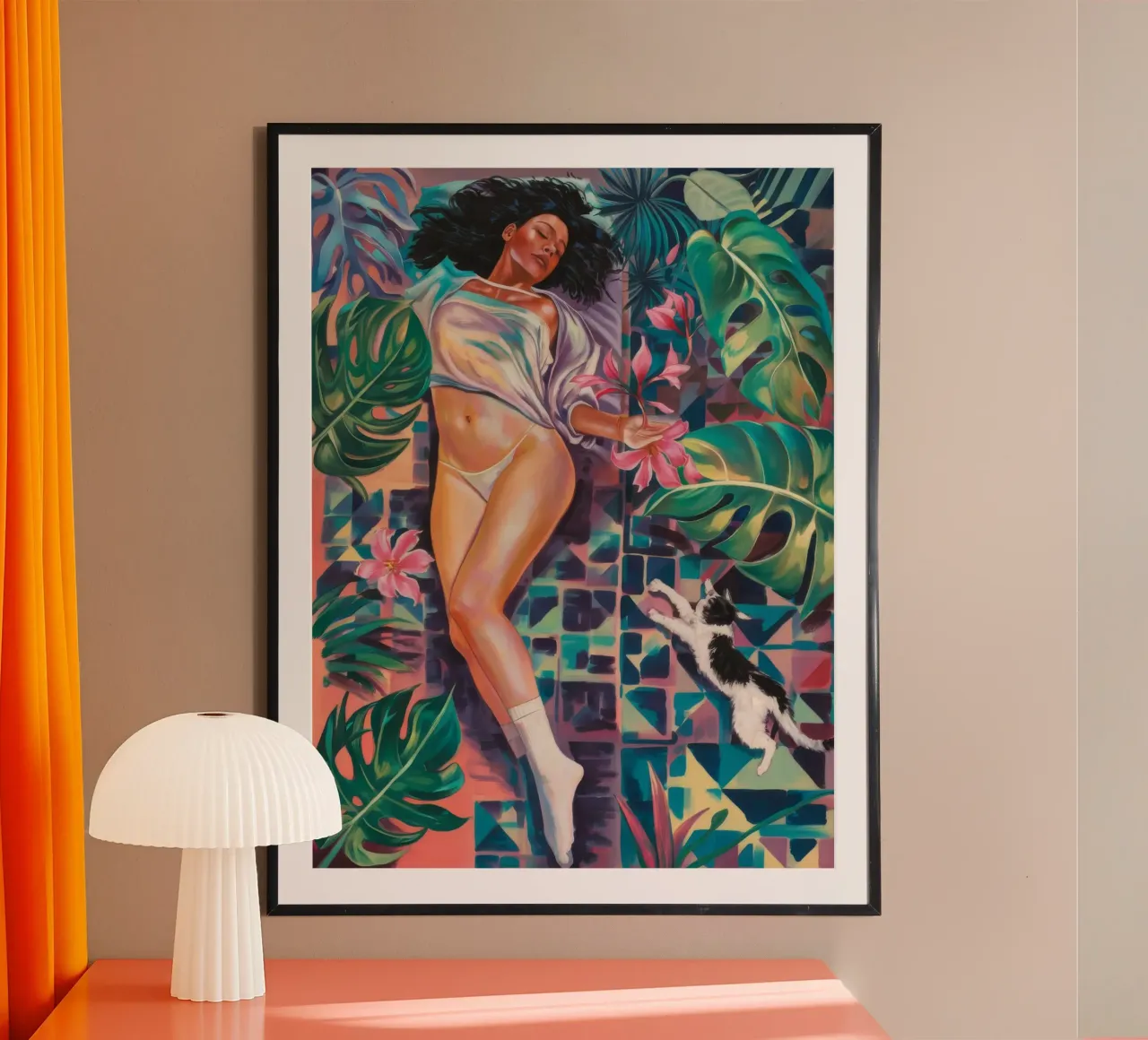 Sogno di svago tropicale poster con telaio in plastica da Ebony Carpenter