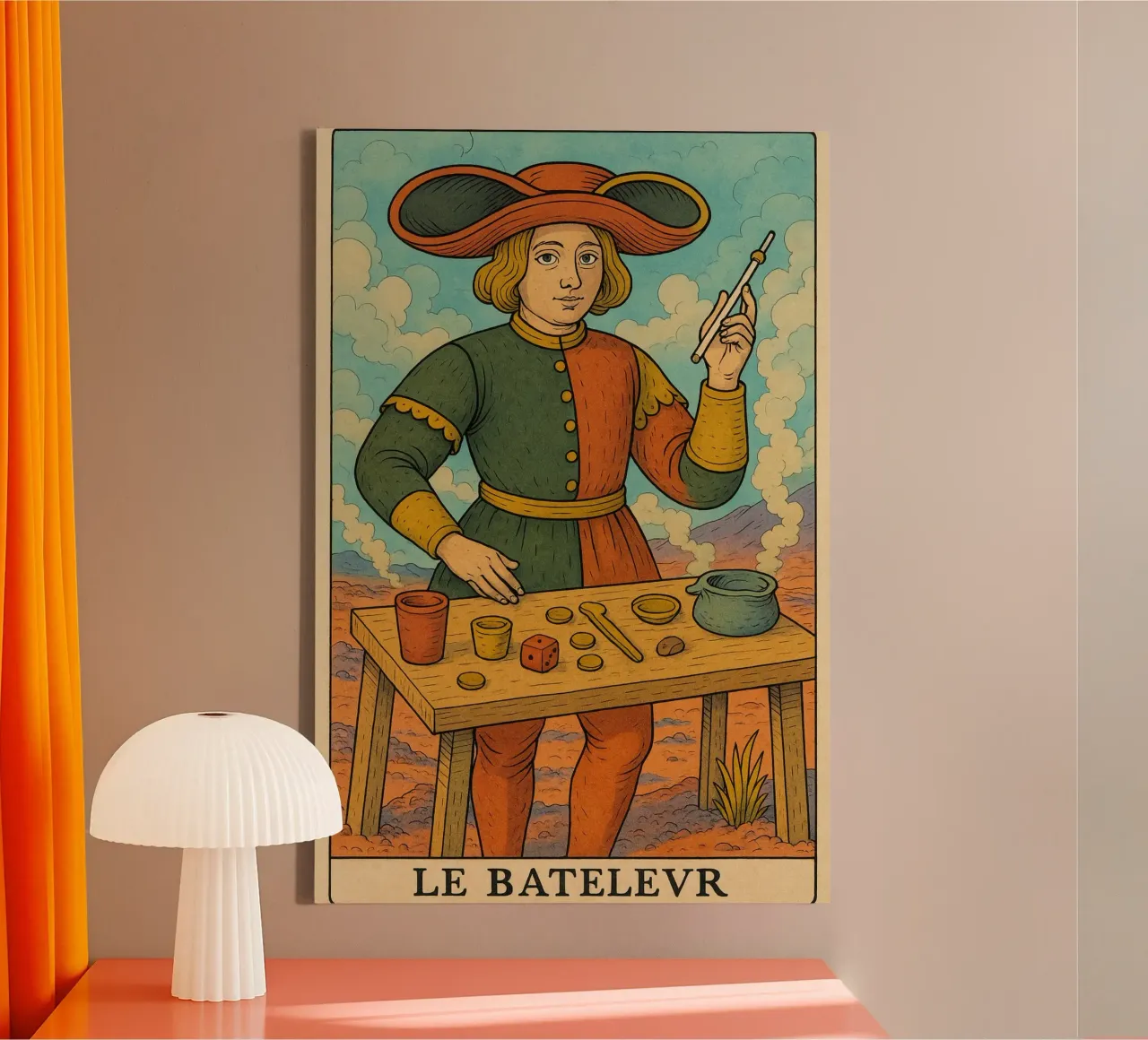De Bateleur canvas met Baklijst van MysticPixel