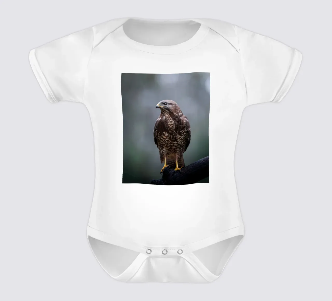 Buizerd babyrompertje korte mouwen van Tom's Wildlife