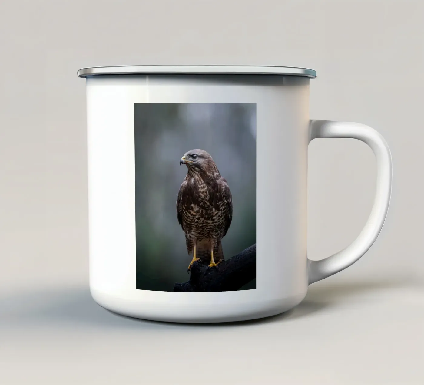 Buzzard enamel mug by Tom's Wildlife