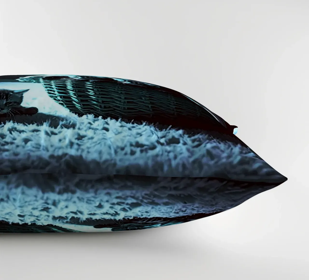 CHATTE ET QUATRE CHATONS. Bleu cuscino da Thierry vobmann photography