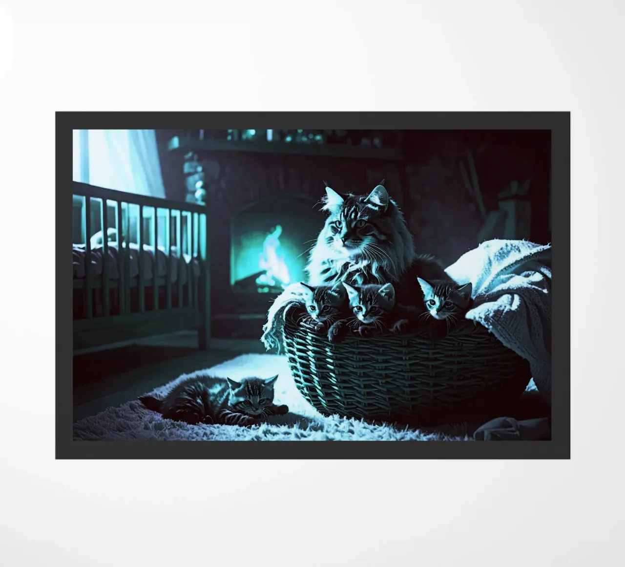 CHATTE ET QUATRE CHATONS. Bleu zerbino da Thierry vobmann photography