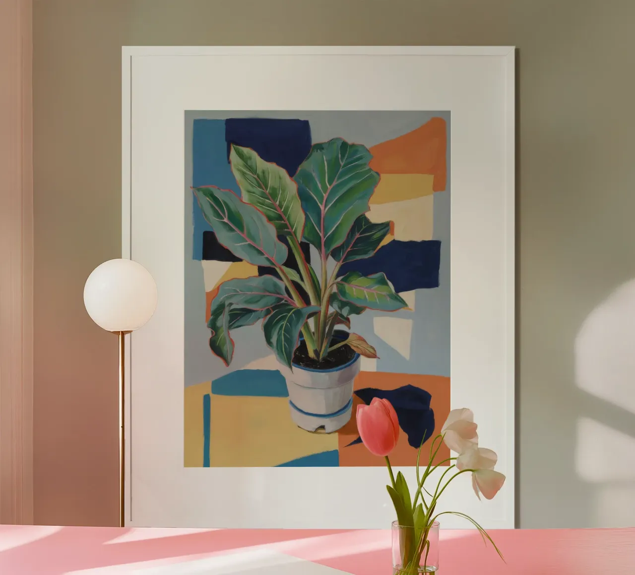 Armonia geometrica delle piante poster con telaio in alluminio da Ebony Carpenter