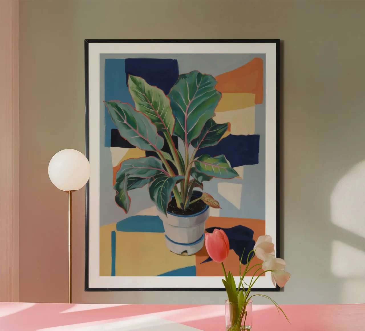Armonia geometrica delle piante poster con telaio in alluminio da Ebony Carpenter