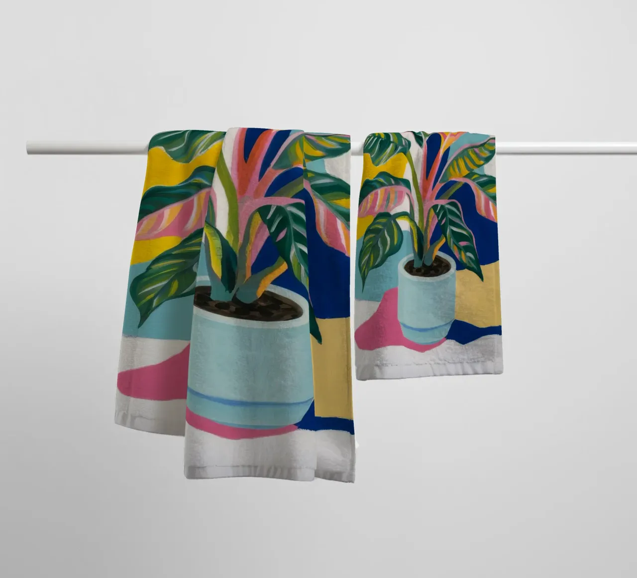 Levendige botanische symfonie badhanddoek van Ebony Carpenter