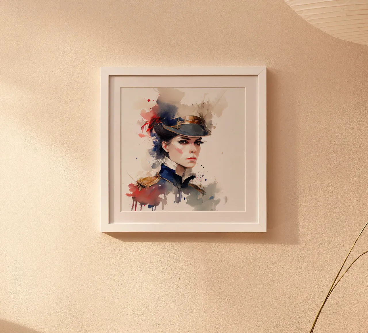 Acquerello Donna soldato napoleonico poster da Chromatic Fusion Studio