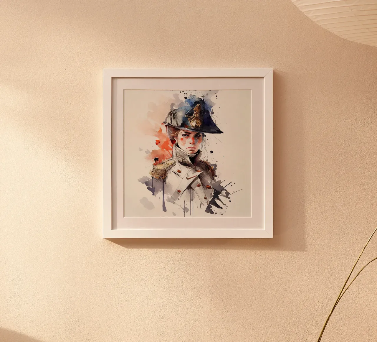 Acquerello Donna soldato napoleonico poster da Chromatic Fusion Studio