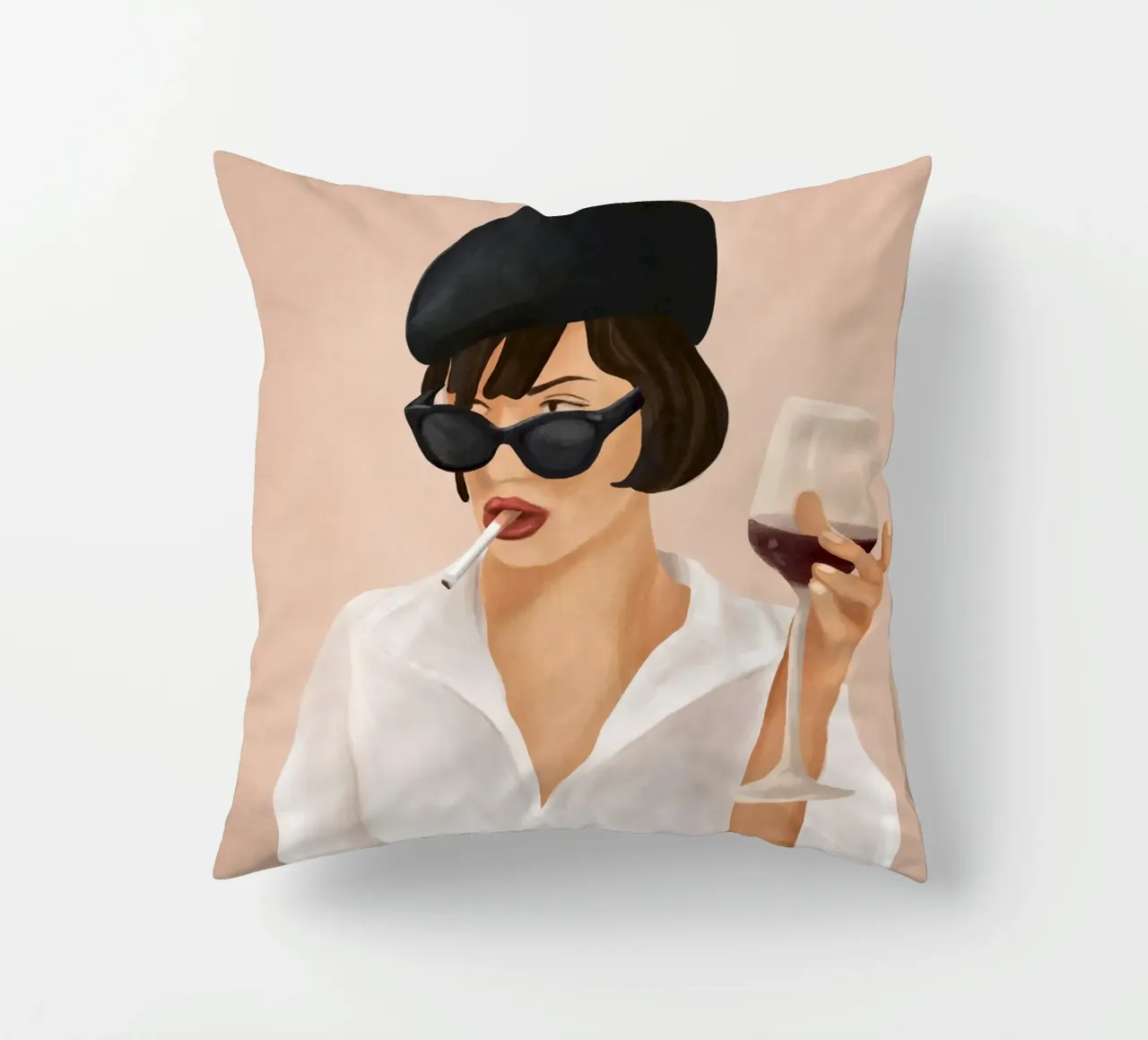 Glass of wine cuscino da Flow Line