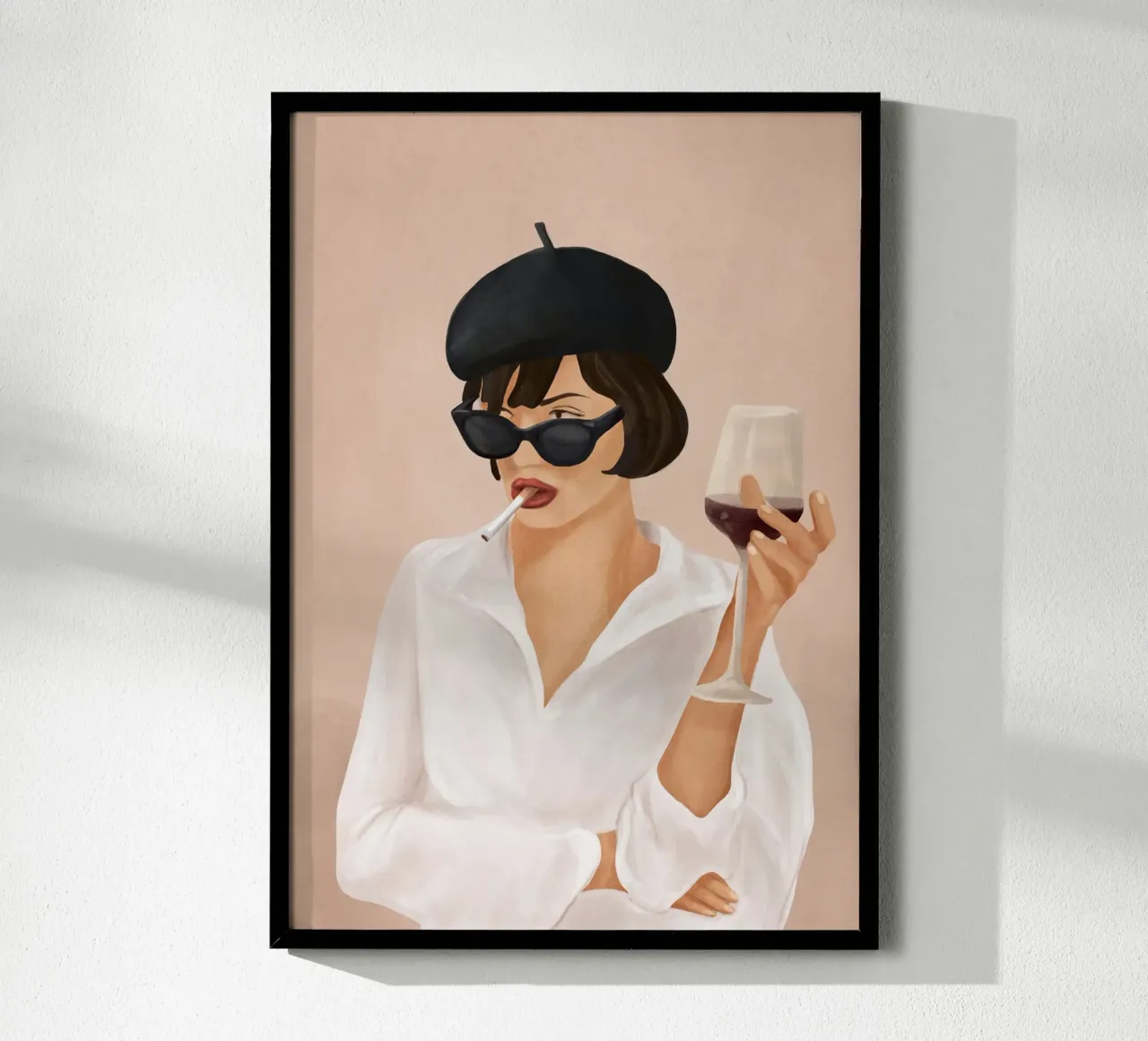 Glass of wine carta hahnemühle da Flow Line