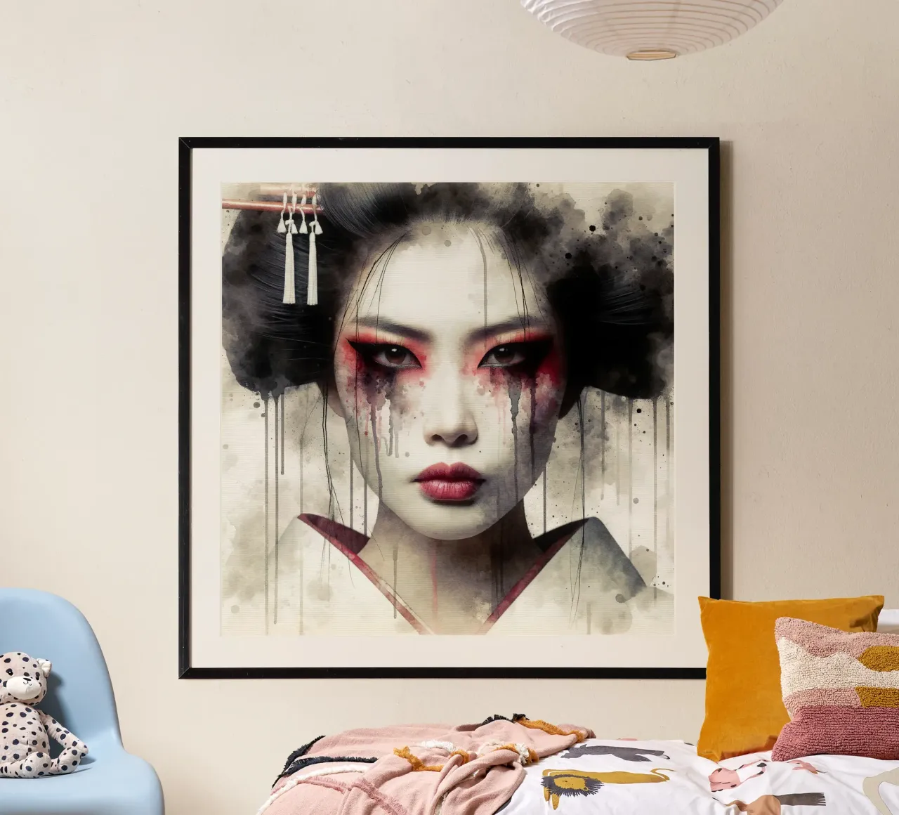 Geisha moderna ad acquerello carta hahnemühle da Chromatic Fusion Studio