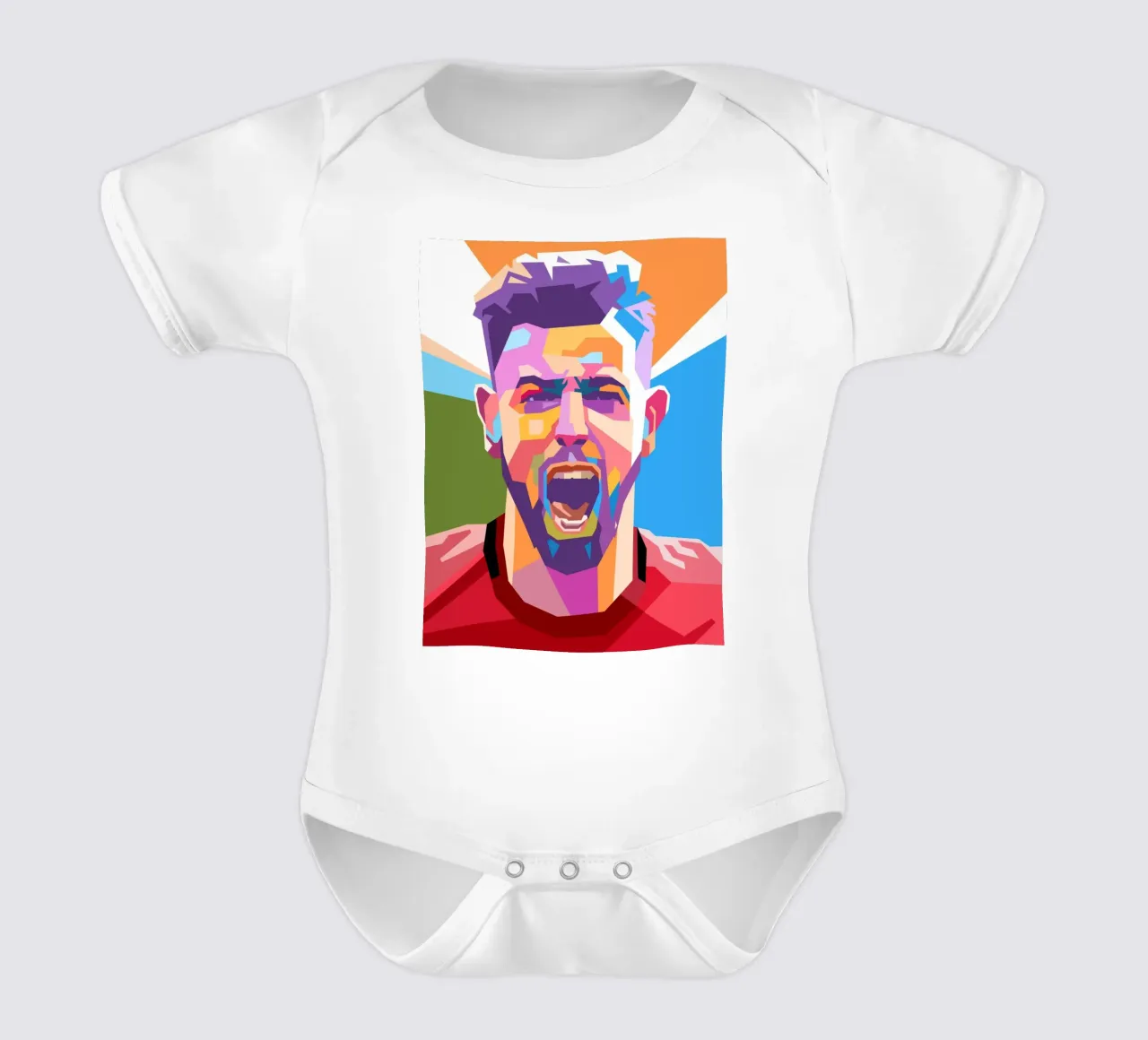 Bruno Fernandez ritratto pop art body neonato maniche corte da Hantamrata