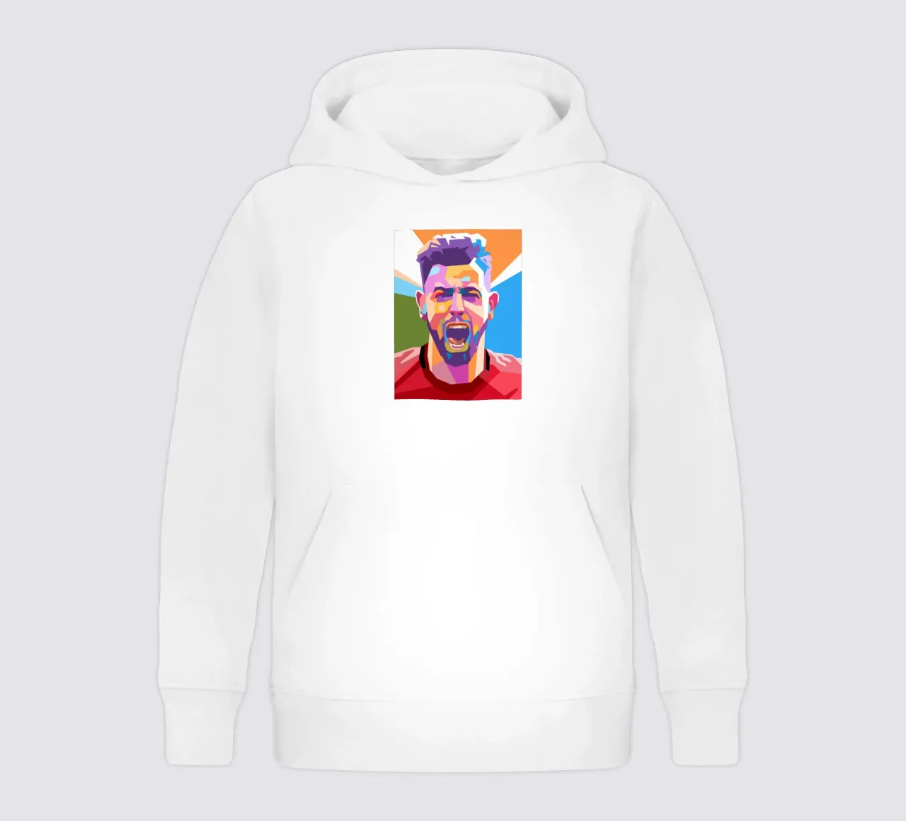 Bruno Fernandez ritratto pop art felpa bambino con cappuccio da Hantamrata