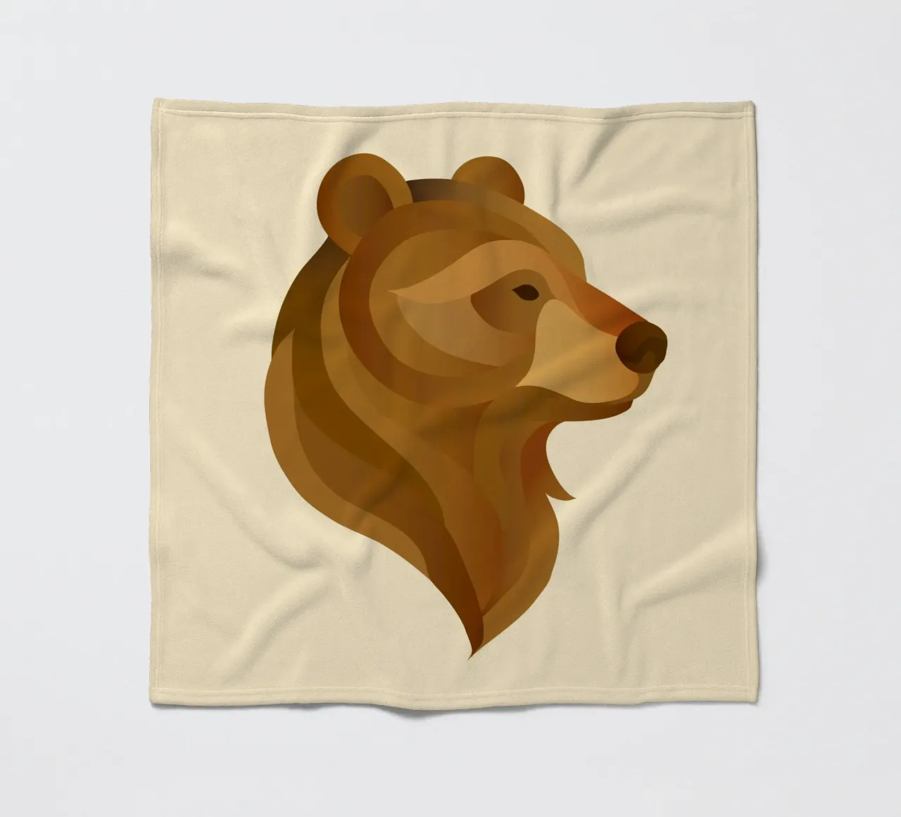 Stylised bear head - majestic animal portrait fleece blanket by namosh