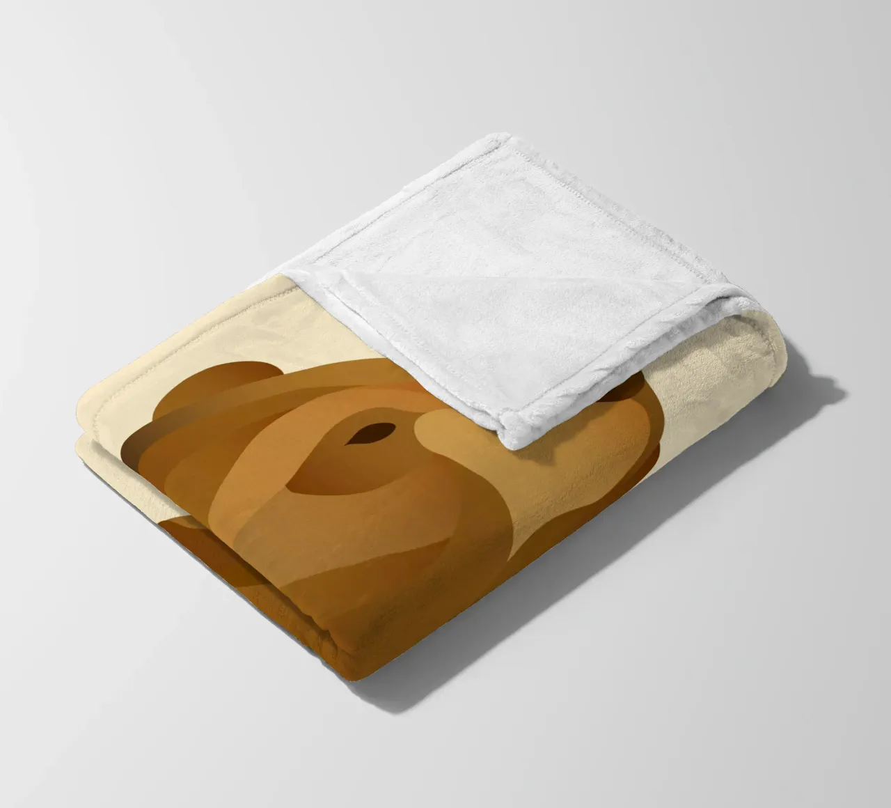 Stylised bear head - majestic animal portrait fleece blanket by namosh