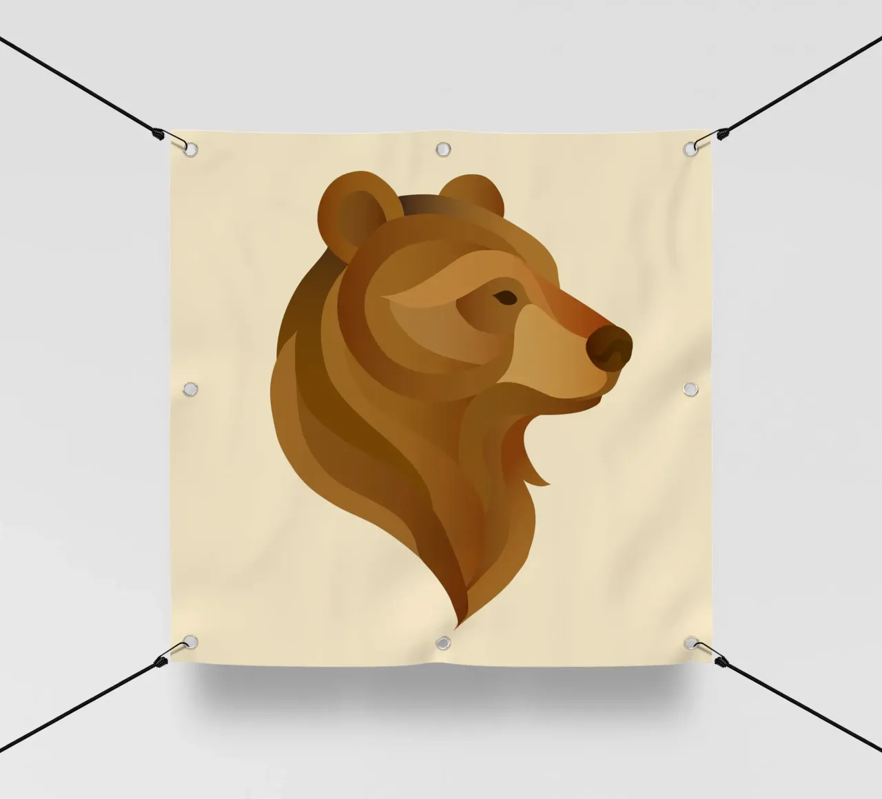 Testa di orso stilizzata - maestoso ritratto di animale telo in pvc da namosh