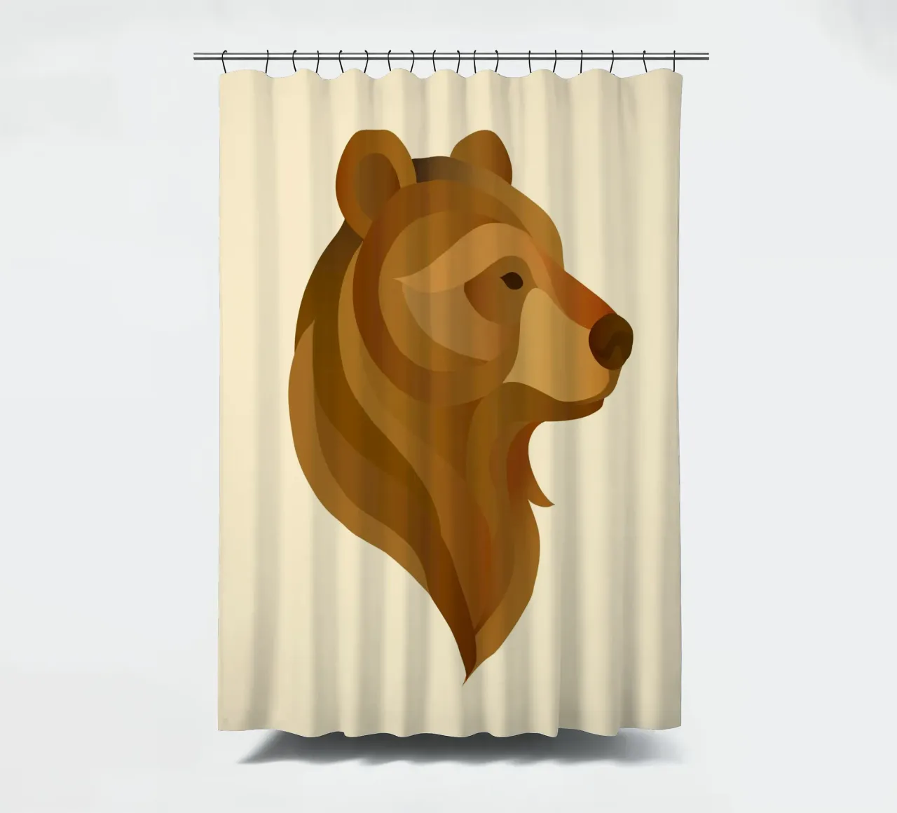 Stylised bear head - majestic animal portrait shower curtain by namosh
