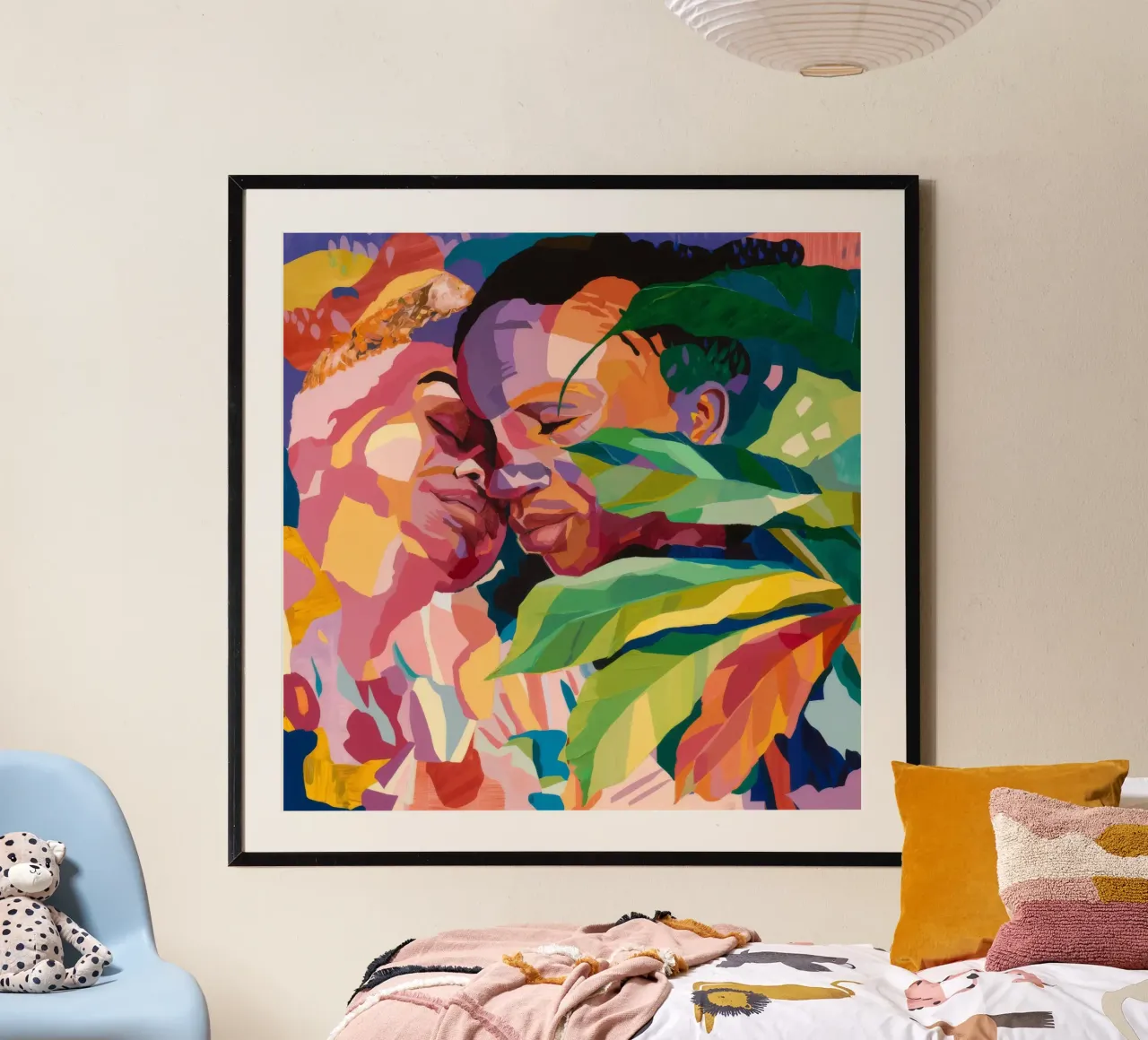 Paesaggio da sogno tropicale poster con telaio in legno da Ebony Carpenter
