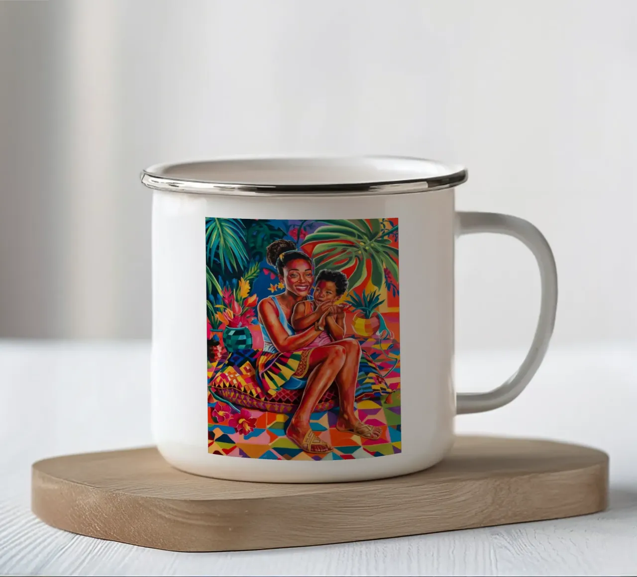 Sereno rifugio tropicale tazza in smalto da Ebony Carpenter