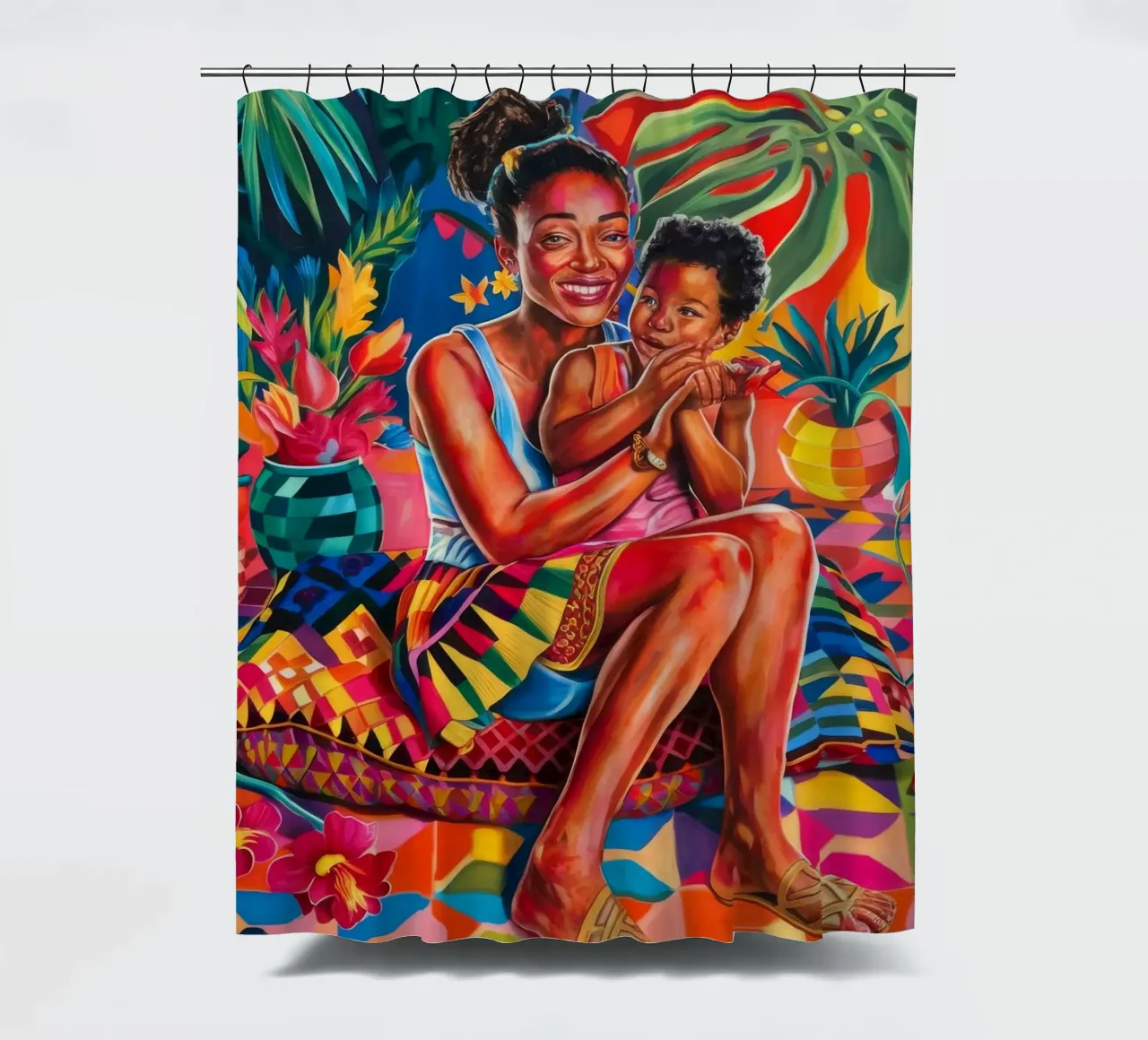 Sereno rifugio tropicale tenda da doccia da Ebony Carpenter