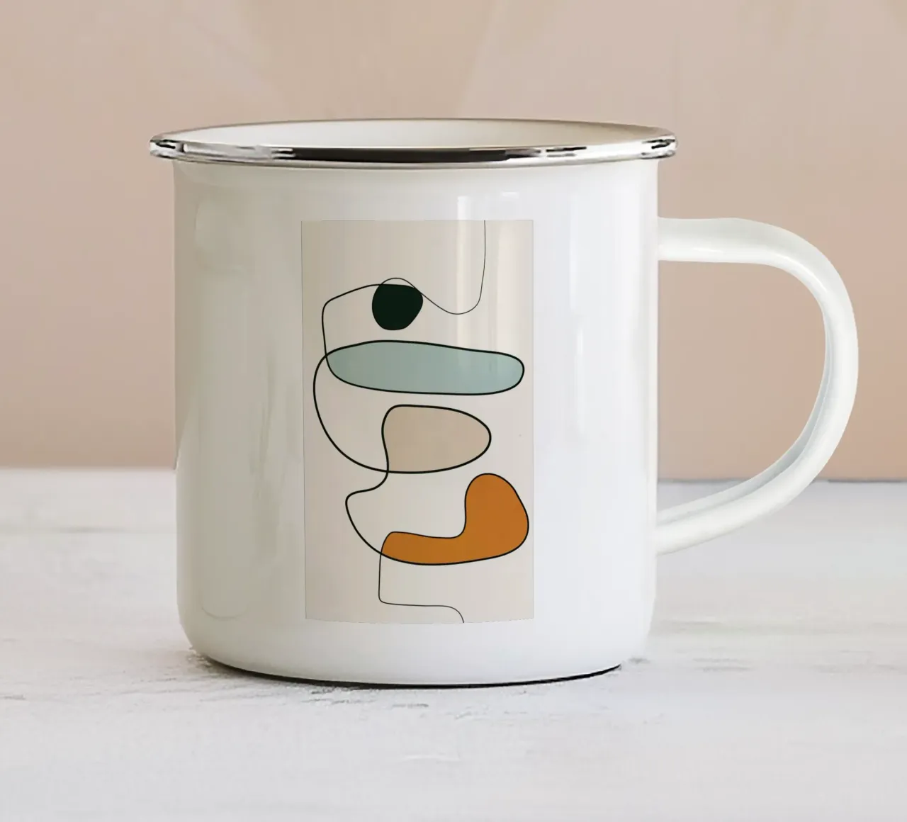 Abstract Line 10 enamel mug by cityart