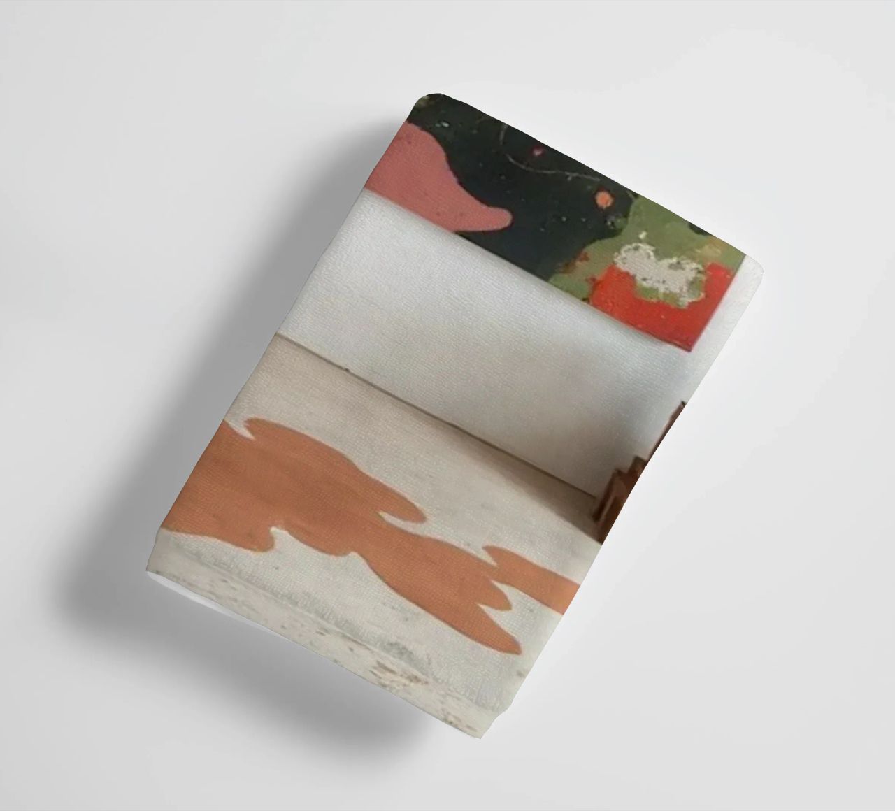 Bright and colorful art studio with floral paintings and cre towel by DesignDoodle